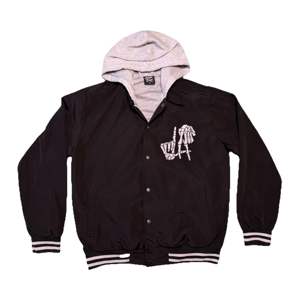 Original Deluxe L.A. Skeleton Hands Hoodie Jacket Mens Size Medium